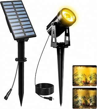 T-SUNUS Solarstrahler für Außen Garten, Solarlampen für Außen Warmweiß