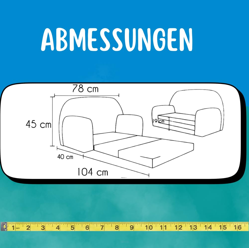 FORTISLINE Kindersofa MINI ausklappbar 78 x 40 x 45 cm - Kindercouch aus Mikrofaser mit Liegefläche 104 cm, abnehmbarem waschbarem Bezug, Oeko-TEX Standard 100, Rosa Bärchen