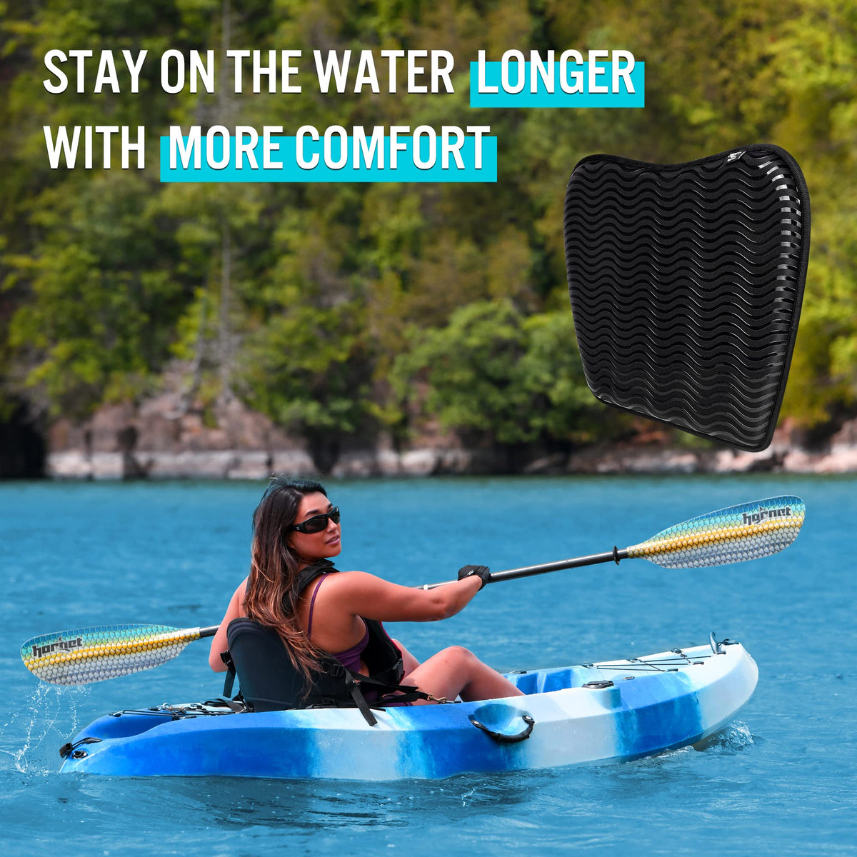 Hornet Watersports Rutschfestes Kajak-Sitzkissen, ideal für Kajakfahren, Kanufahren und mehr