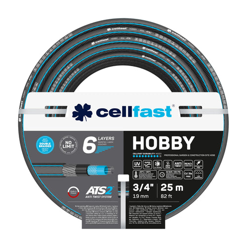 CELLFAST HOBBY ATS2 Gartenschlauch 6-lagig Doppelgeflecht 3/4" 25 m
