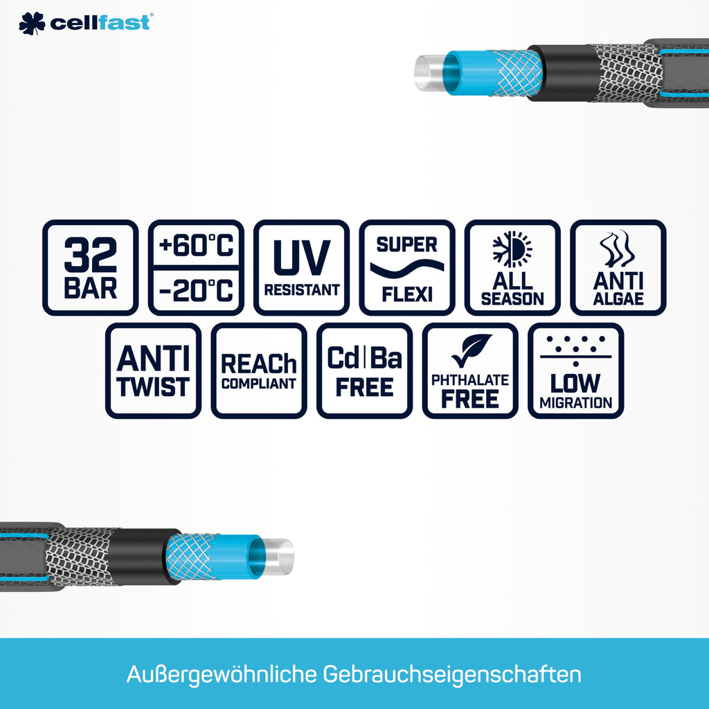 CELLFAST HOBBY ATS2 Gartenschlauch 6-lagig Doppelgeflecht 3/4" 25 m