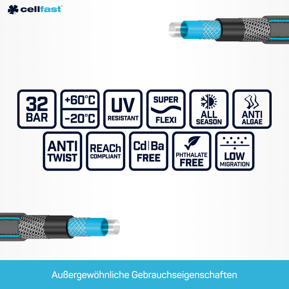 CELLFAST HOBBY ATS2 Gartenschlauch 6-lagig Doppelgeflecht 3/4" 25 m
