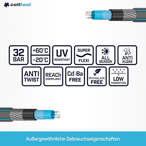 CELLFAST HOBBY ATS2 Gartenschlauch 6-lagig Doppelgeflecht 3/4" 25 m