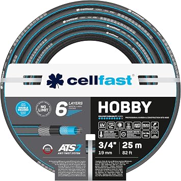 CELLFAST HOBBY ATS2 Gartenschlauch 6-lagig Doppelgeflecht 3/4" 25 m