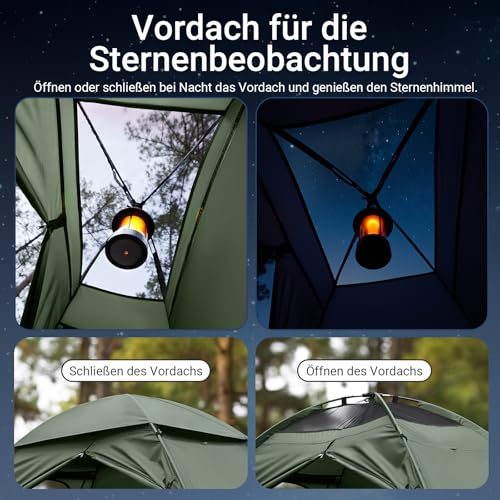 SoBuy Feldbett mit Zelt 7in1 Wurfzelt mit Luftpumpe, Rolltasche, Schlafsack, Wasserdichtes Campingbett Outdoor Campingliege Familienzelt Camping Tent