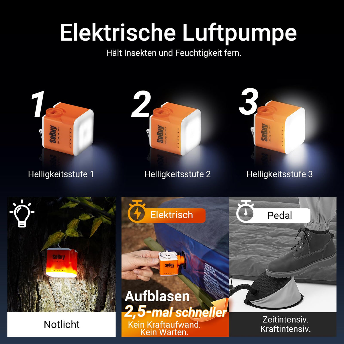 SoBuy Feldbett mit Zelt 7in1 Wurfzelt mit Luftpumpe, Rolltasche, Schlafsack, Wasserdichtes Campingbett Outdoor Campingliege Familienzelt Camping Tent