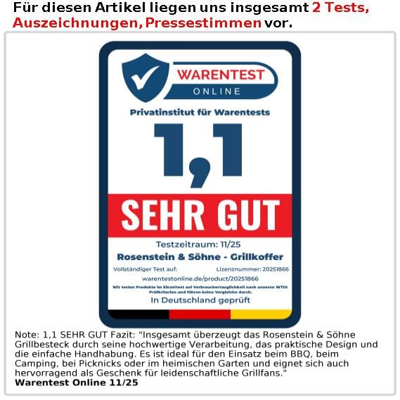 Rosenstein & Söhne Grillkoffer: Edelstahl-Grillbesteck im Aluminium-Koffer (Grillbesteckkoffer, Grillkoffer-Set, BBQ)