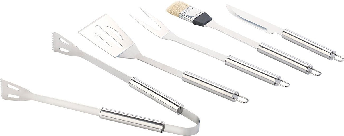 Rosenstein & Söhne Grillkoffer: Edelstahl-Grillbesteck im Aluminium-Koffer (Grillbesteckkoffer, Grillkoffer-Set, BBQ)