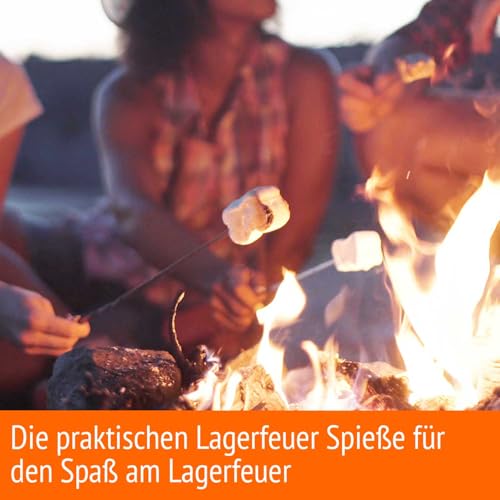 100 Stockbrot Spieße Stock extra 90 cm 6mm Ø Marshmallow Spiesse, Grillspieße, Stäbe, Lagerfeuer Spieße Stockbrot Stöcke aus Bambus Holz - kinderfreundlich + Rezeptheft