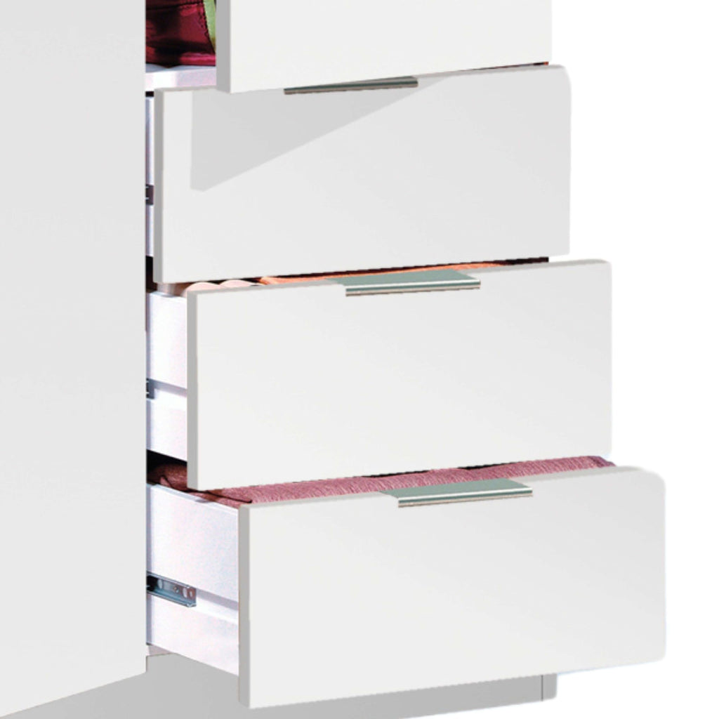 Habitdesign, Kleiderschrank mit 3 Türen und 3 Schubladen – geräumiger Schrank in Artik weiß für Schlafzimmer oder Gästezimmer, Maße: 121 x 180 x 52 cm (B x H x T), Modell Low Cost