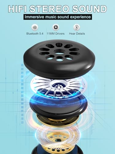 LC-dolida Schlafmaske mit Kopfhörer Bluetooth V5.4, 3D Schlafkopfhörer Atmungsaktive für Frauen Herren,Augenmaske Baumwolle Waschbar Schlafbrille mit Mikrofon für Reisen/Nickerchen/Yoga/Meditation