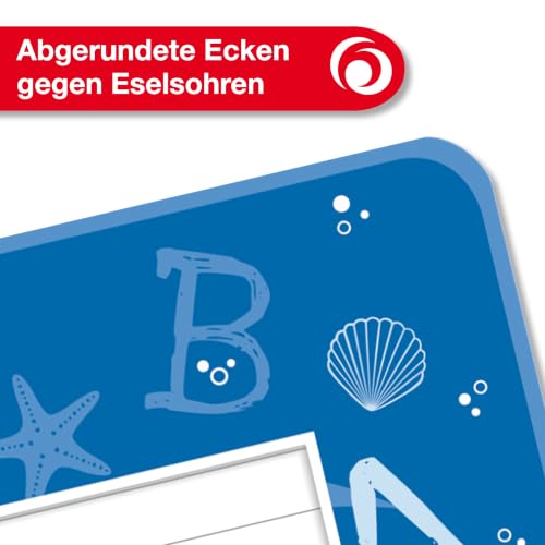 herlitz Schulheft x.book A5, Lineatur 9, 4. Klasse, liniert mit weißem Rand, 32 Blatt, 5 Stück