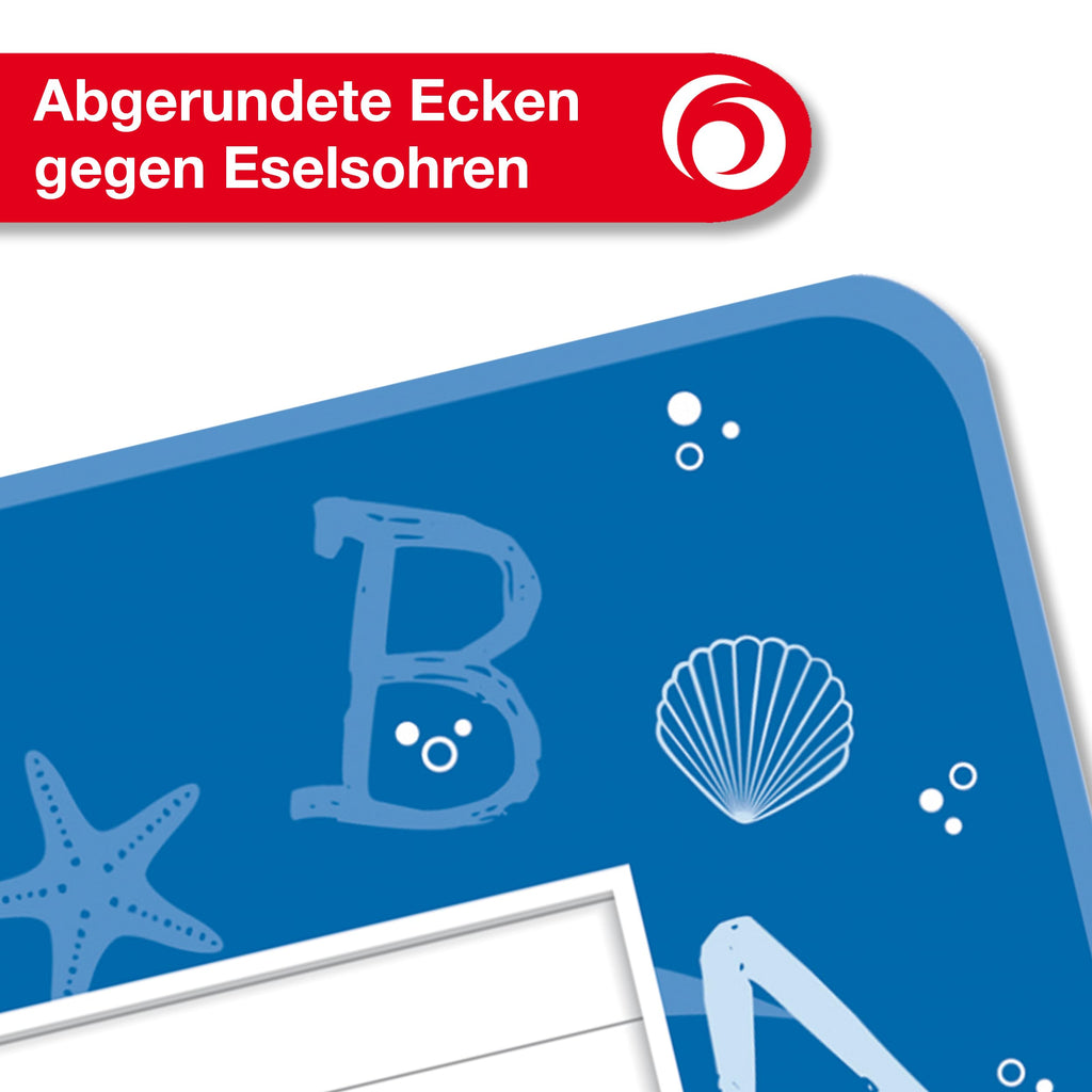 herlitz Schulheft x.book A5, Lineatur 9, 4. Klasse, liniert mit weißem Rand, 32 Blatt, 5 Stück