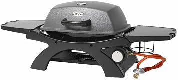 tepro Tischgasgrill Abington (klein), 1 Brenner mit max. 3,2 kW Leistung, Piezozündung, Thermometer, Maße ca. 102 x 46,2 x 38 cm, Anthrazit / Schwarz