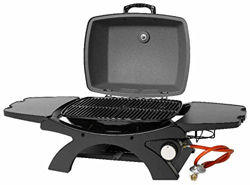 tepro Tischgasgrill Abington (klein), 1 Brenner mit max. 3,2 kW Leistung, Piezozündung, Thermometer, Maße ca. 102 x 46,2 x 38 cm, Anthrazit / Schwarz
