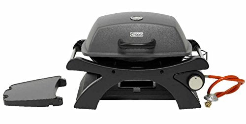tepro Tischgasgrill Abington (klein), 1 Brenner mit max. 3,2 kW Leistung, Piezozündung, Thermometer, Maße ca. 102 x 46,2 x 38 cm, Anthrazit / Schwarz