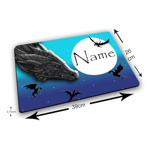 Textil Tischset mit Name, Drachenland
