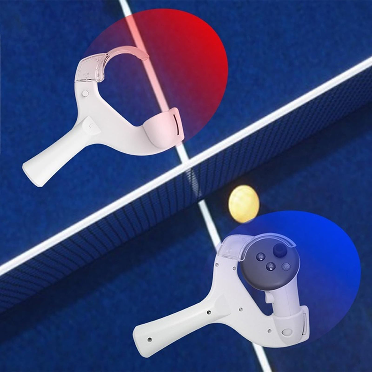 Q3 Tischtennis-Paddel-Griff, VR-Pong-Paddel-Adapter für Meta Quest 3 Controller-Griffe, Touch-Controller, Tischtennisschläger VR-Gaming-Zubehör