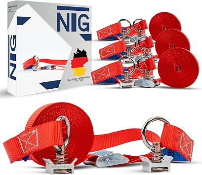NTG Spanngurt Airlineschiene 5m 4 Stück - Klemmschloss, Aluminium Fitting