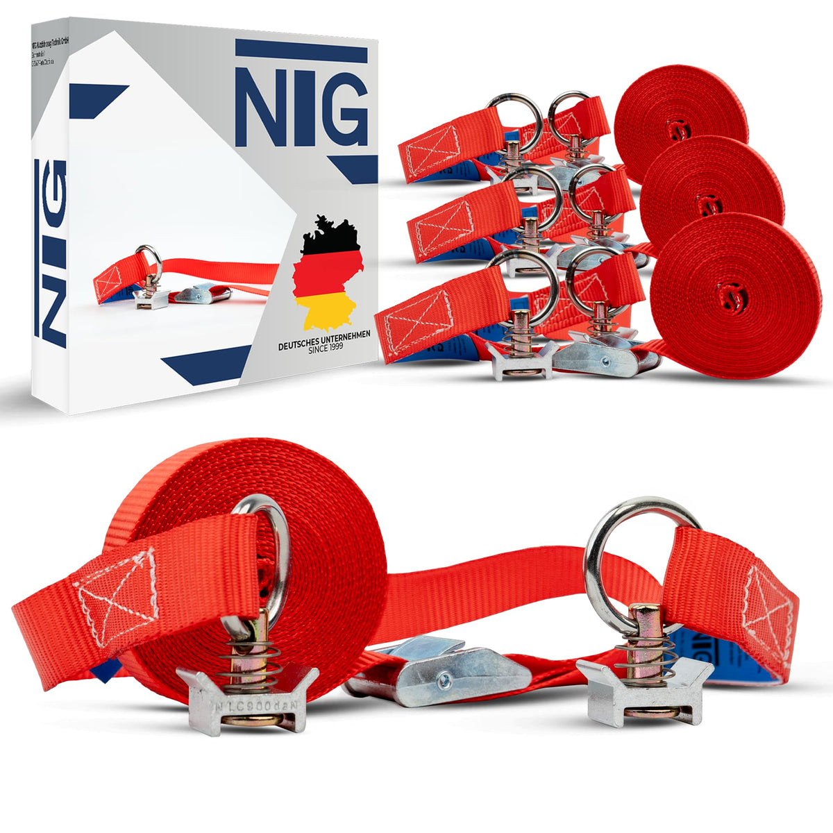 NTG Spanngurt Airlineschiene 5m 4 Stück - Klemmschloss, Aluminium Fitting