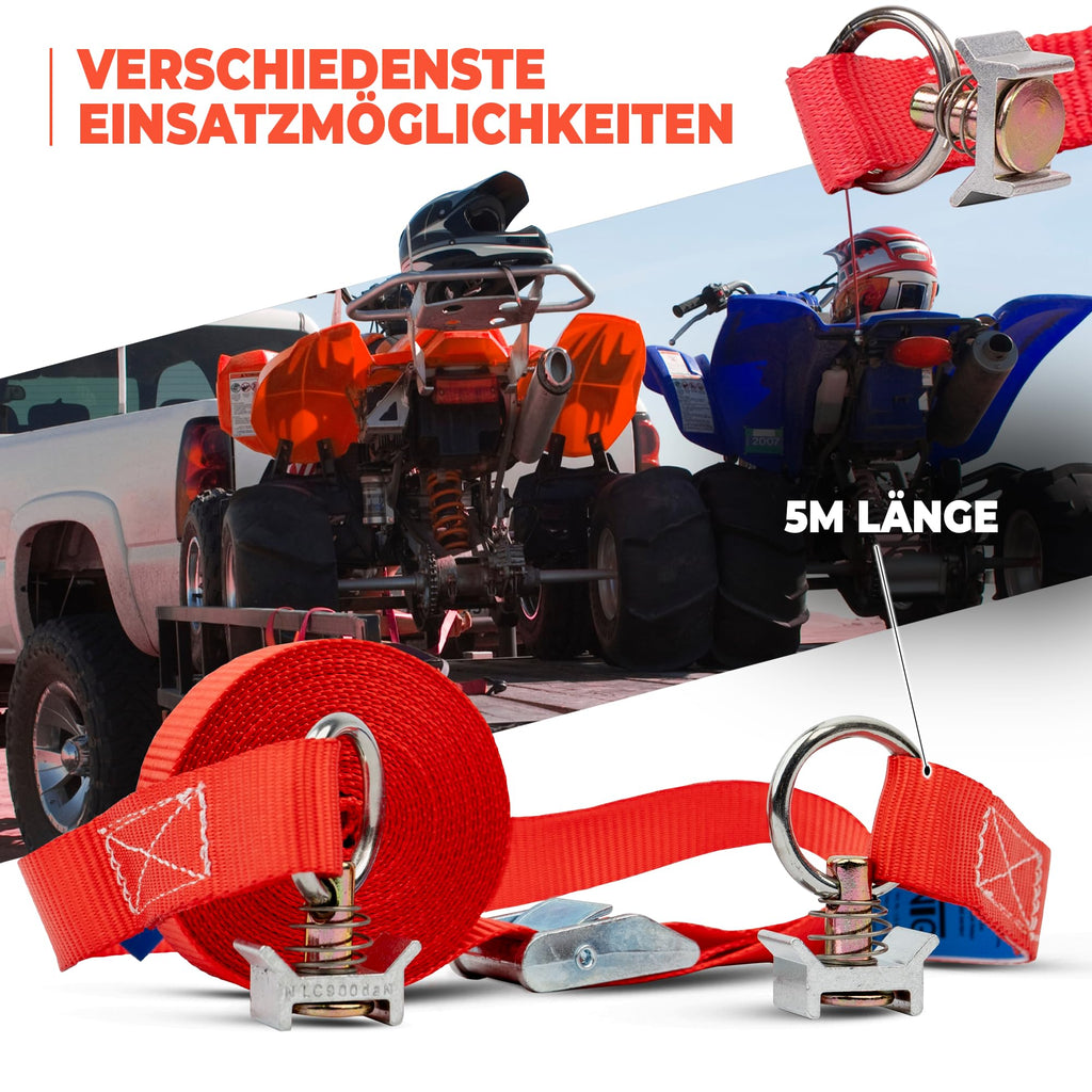 NTG Spanngurt Airlineschiene 5m 4 Stück - Klemmschloss, Aluminium Fitting