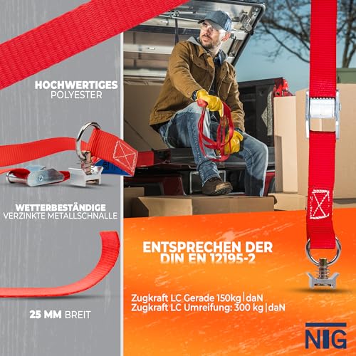 NTG Spanngurt Airlineschiene 5m 4 Stück - Klemmschloss, Aluminium Fitting