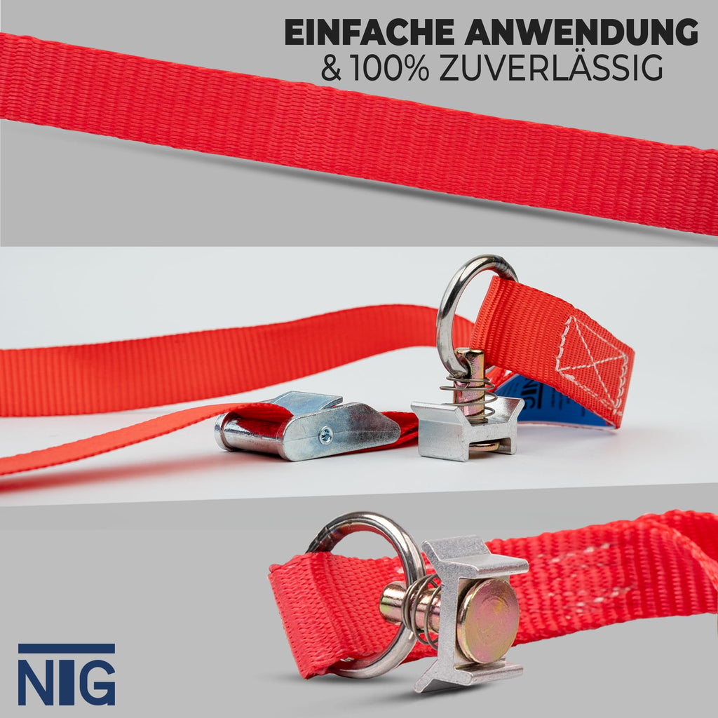 NTG Spanngurt Airlineschiene 5m 4 Stück - Klemmschloss, Aluminium Fitting