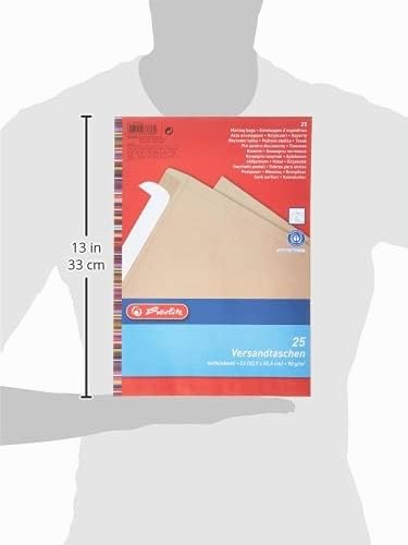 Herlitz Versandtasche C4 90 g Haftklebend, Recyclingpapier, blauer Engel, 25-er Packung, eingeschweißt, braun