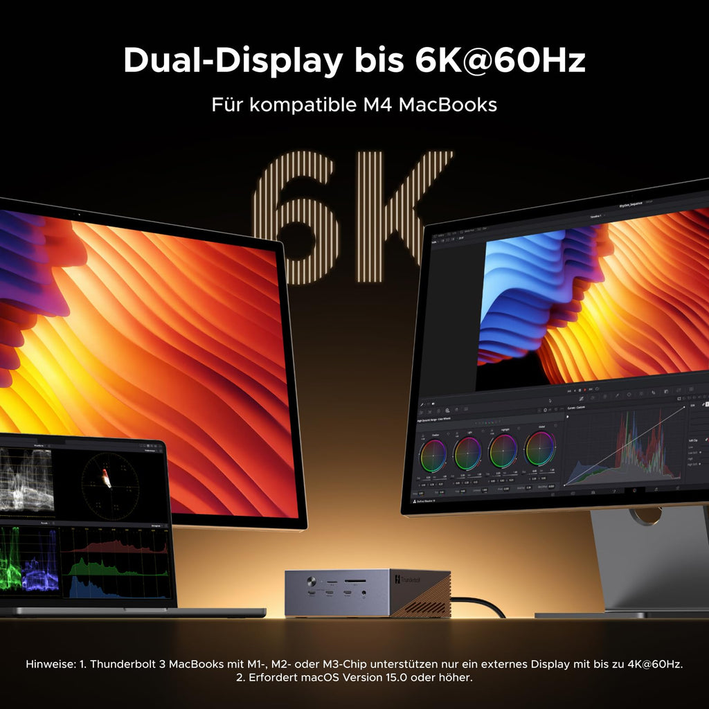 UGREEN Maxidok Thunderbolt 5 Dock 8TB M.2 NVMe für TBT5/4-Laptops