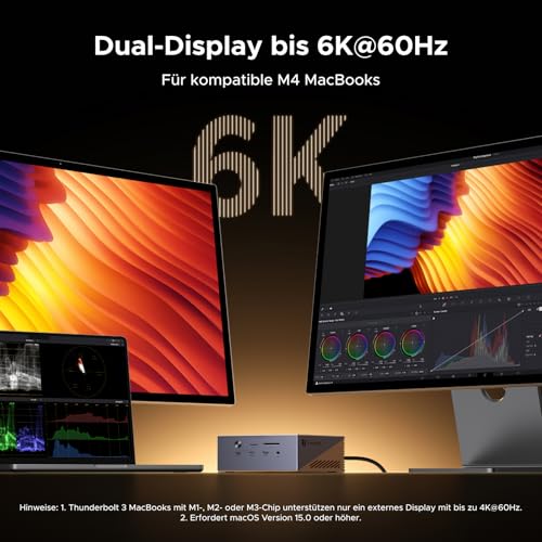 UGREEN Maxidok Thunderbolt 5 Dock 8TB M.2 NVMe für TBT5/4-Laptops