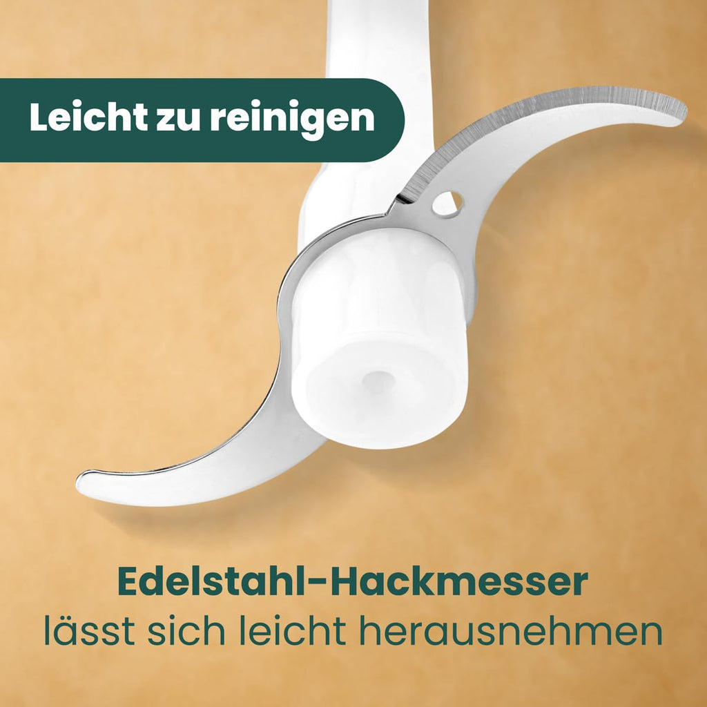 Clatronic Multizerkleinerer MZ 3579, 2 in 1 Multizerkleinerer und Ice Crusher in Einem, 250 Watt, weiß