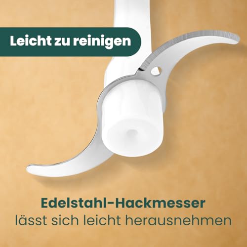 Clatronic Multizerkleinerer MZ 3579, 2 in 1 Multizerkleinerer und Ice Crusher in Einem, 250 Watt, weiß