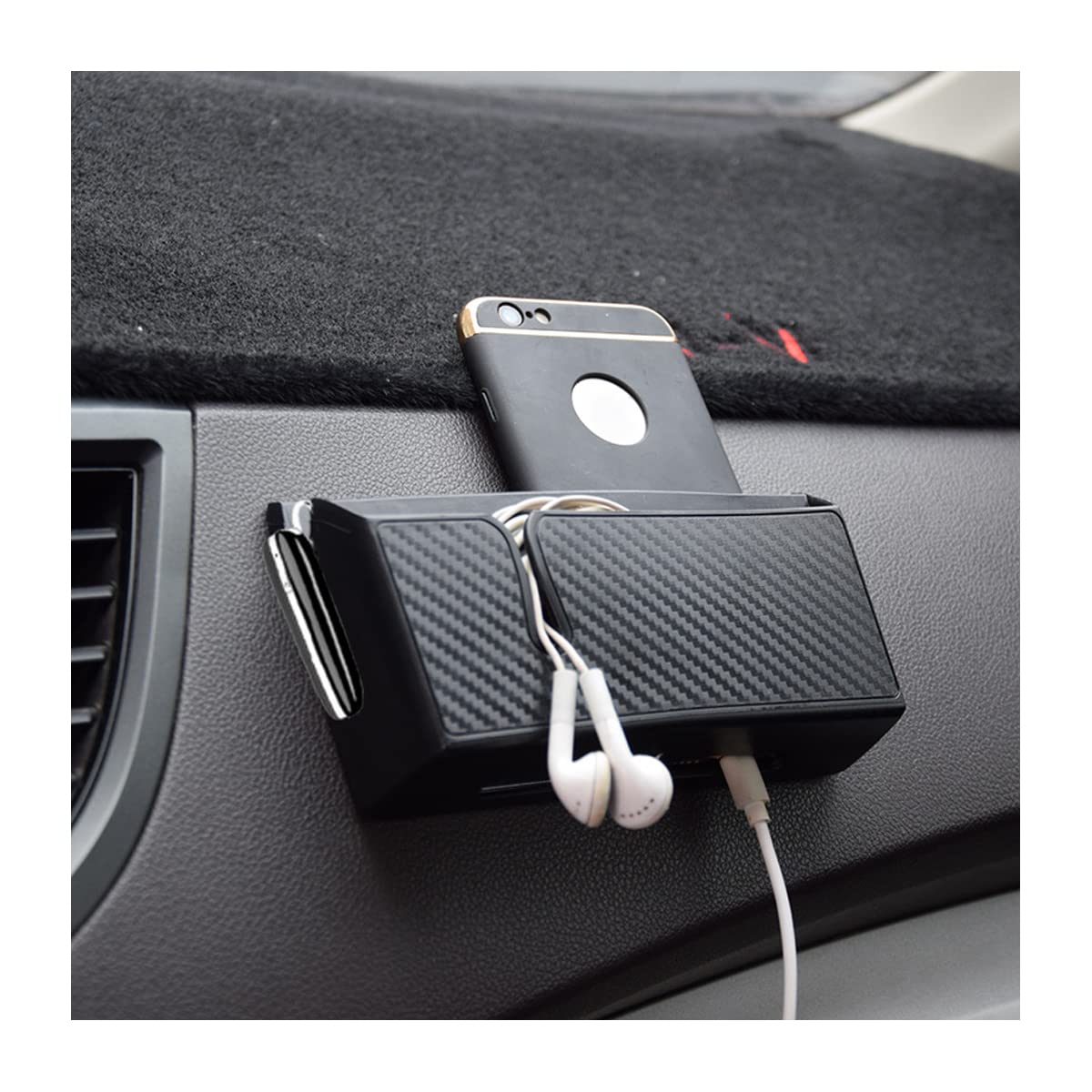 JNNJ Selbstklebende Aufbewahrungsbox für Auto, Universal-Organizer für Auto Organizer, multifunktionales Autozubehör, Auto aus PVC Organizer, geeignet für alle Autos (groß)