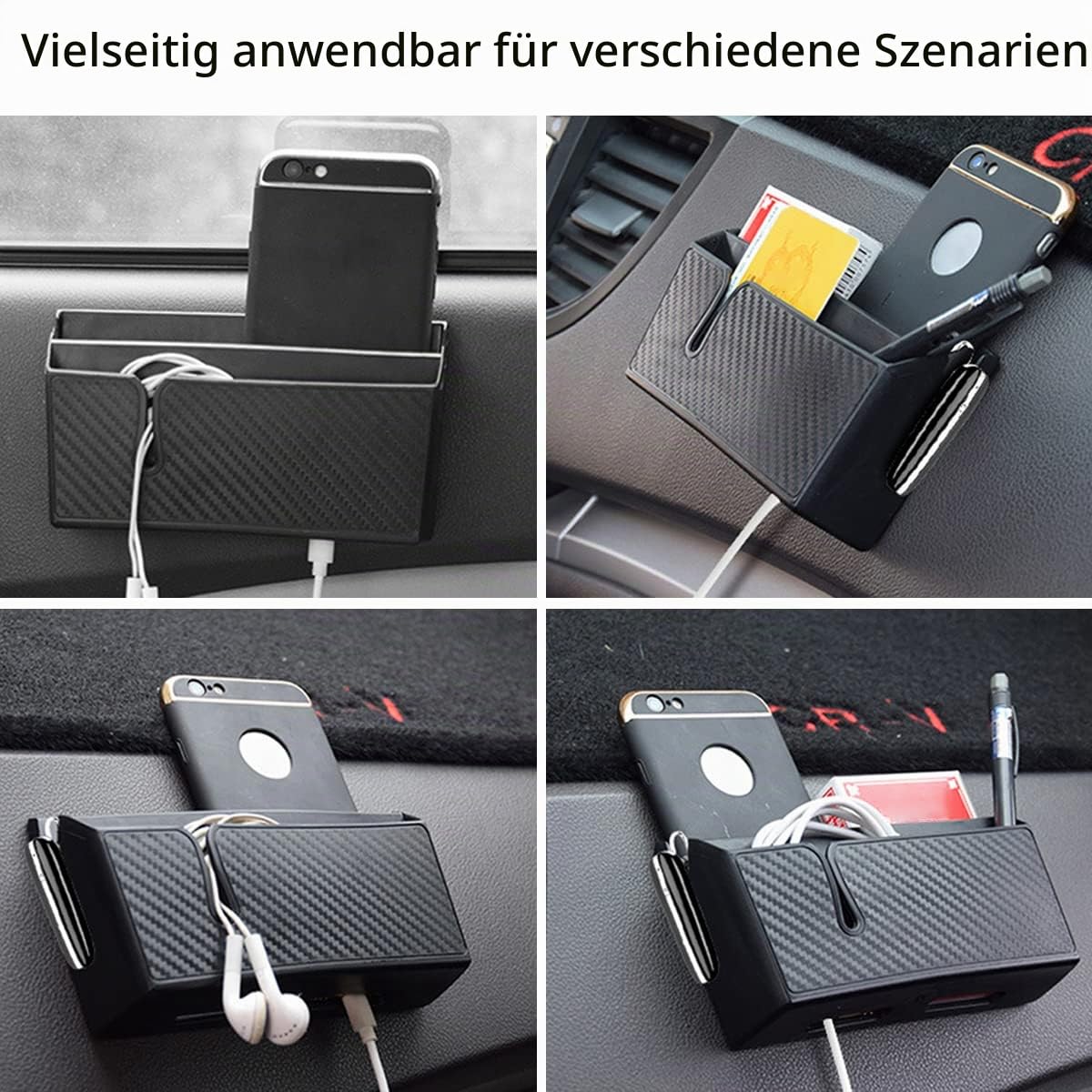 JNNJ Selbstklebende Aufbewahrungsbox für Auto, Universal-Organizer für Auto Organizer, multifunktionales Autozubehör, Auto aus PVC Organizer, geeignet für alle Autos (groß)