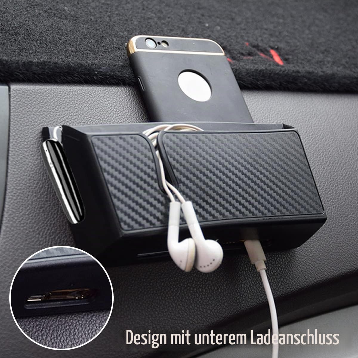 JNNJ Selbstklebende Aufbewahrungsbox für Auto, Universal-Organizer für Auto Organizer, multifunktionales Autozubehör, Auto aus PVC Organizer, geeignet für alle Autos (groß)