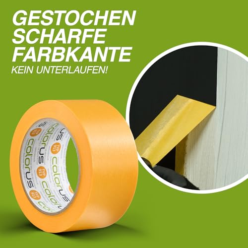 Colorus Goldband Washi Tape Maler Abklebeband 50 mm x 50 m, 3 Rollen UV 90
