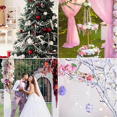 10 x 1m Perlenvorhang,Kristall Kette Türvorhang,Crystal Clear Acrylic Bead Garland Türvorhang hängende Partei Dekor Hochzeit DIY Dekor Anhänger Perlenvorhang