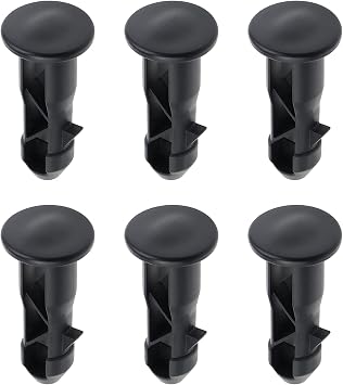 3 Paar Scharnierstifte für Mülltonnendeckel, 65mm x 18mm, schwarzer Kunststoff, passend für 240L Mülltonnen im Freien