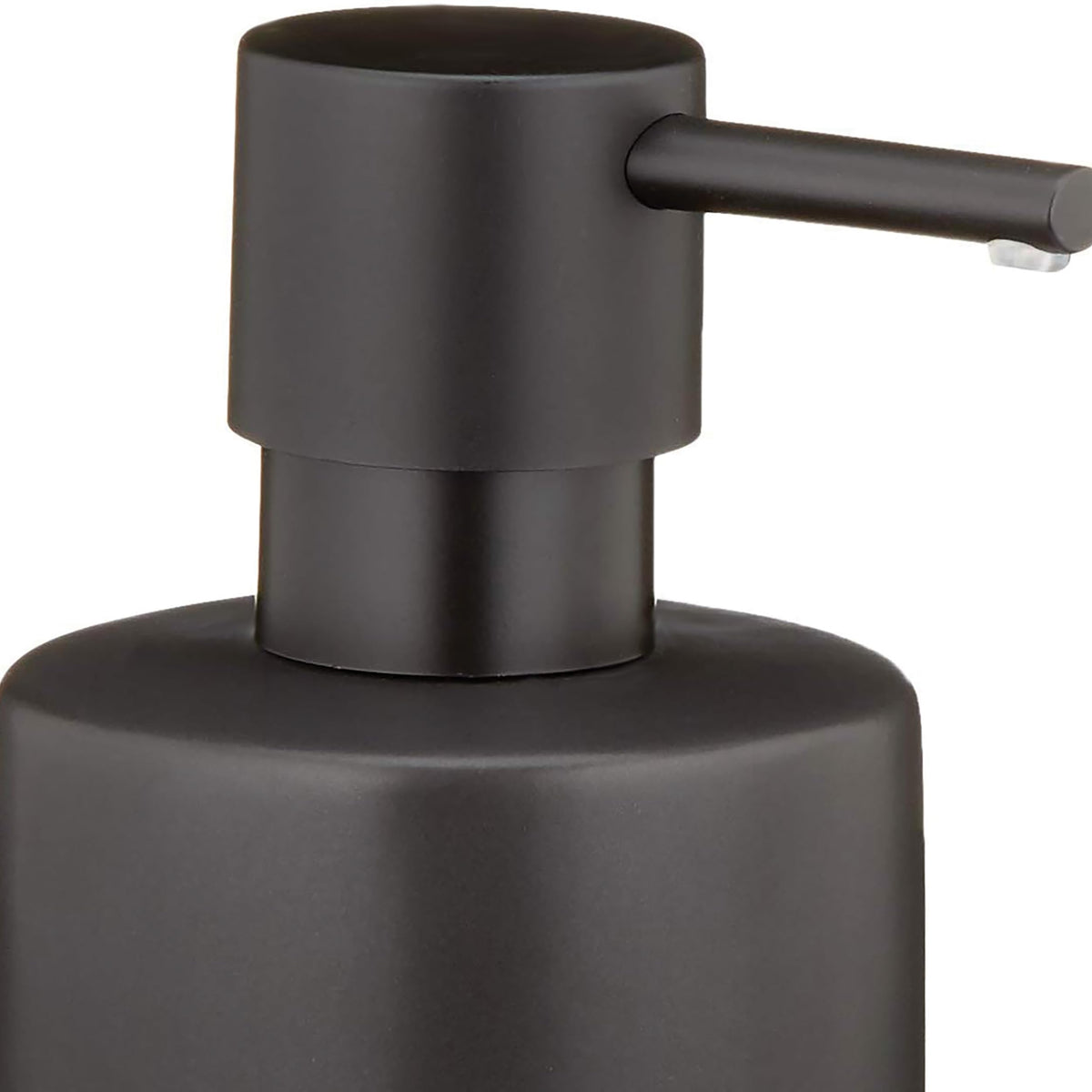 Spirella Seifenspender Tube | mit Edelstahlpumpe | Flüssigseifen-Spender | Porzellan | 300ml | Langliebig und Robust | matt schwarz, Keramik, Noir Mat