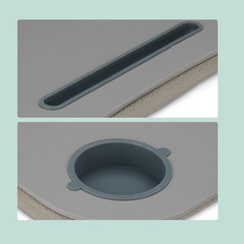 Relaxdays Laptopkissen, LED-Licht, tragbar, Flacher Lapdesk, grau