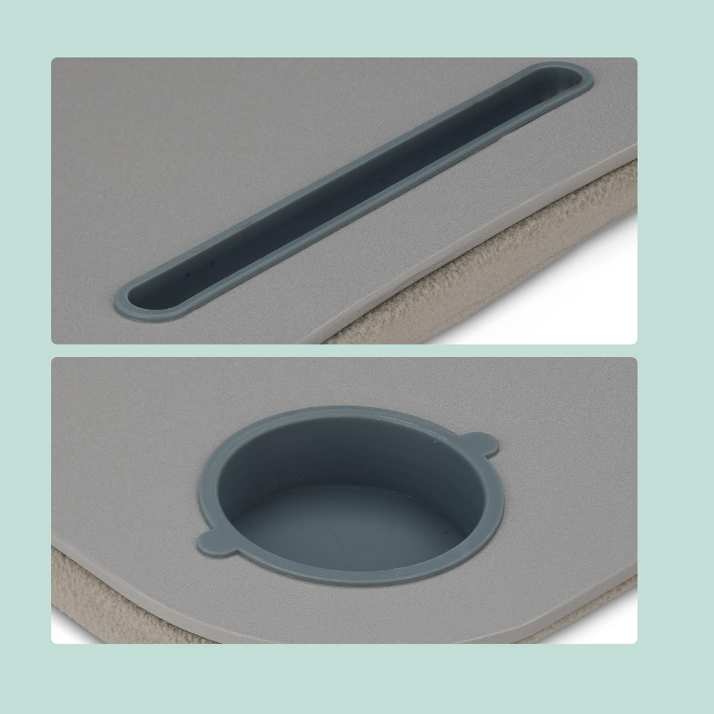 Relaxdays Laptopkissen, LED-Licht, tragbar, Flacher Lapdesk, grau