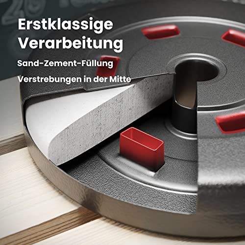 Hop-Sport Hantelset 39kg bis 99kg - Klappbare Hantelbank mit Gewichten, Verstellbare Langhantelablage, Trainingsbank für Bankdrücken, Stabiler Fitnessbank, 270 kg Max. Belastbarkeit