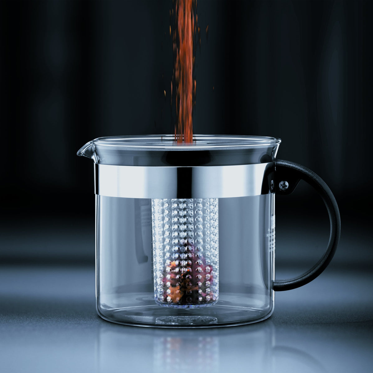 Bodum 1880-01 Teapress 1,5l schwarz Teapot Bistro Nouveau