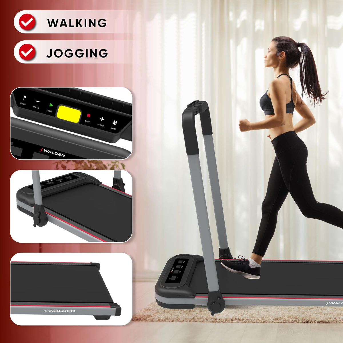 Elektrisches Laufband für den Heimgebrauch, klappbar, 1-2,5 PS, 12 voreingestellte Programme, LCD-Display, 1-10 km/h (1)