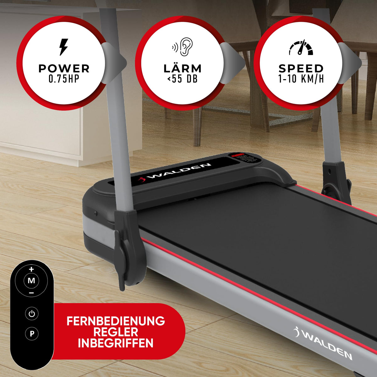 Elektrisches Laufband für den Heimgebrauch, klappbar, 1-2,5 PS, 12 voreingestellte Programme, LCD-Display, 1-10 km/h (1)