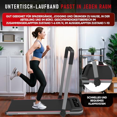 Elektrisches Laufband für den Heimgebrauch, klappbar, 1-2,5 PS, 12 voreingestellte Programme, LCD-Display, 1-10 km/h (1)