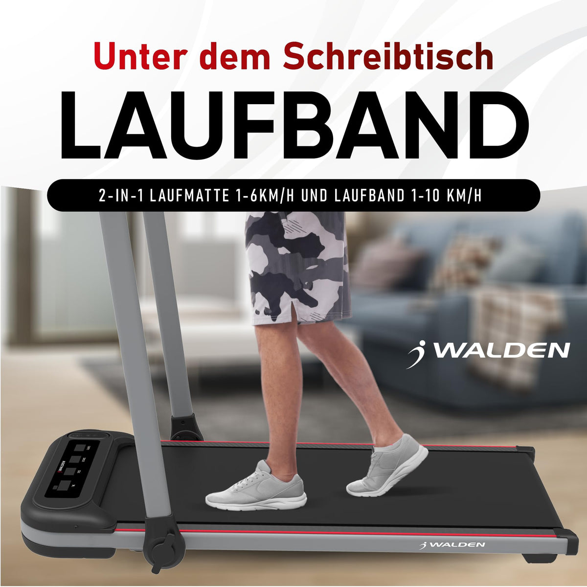 Elektrisches Laufband für den Heimgebrauch, klappbar, 1-2,5 PS, 12 voreingestellte Programme, LCD-Display, 1-10 km/h (1)