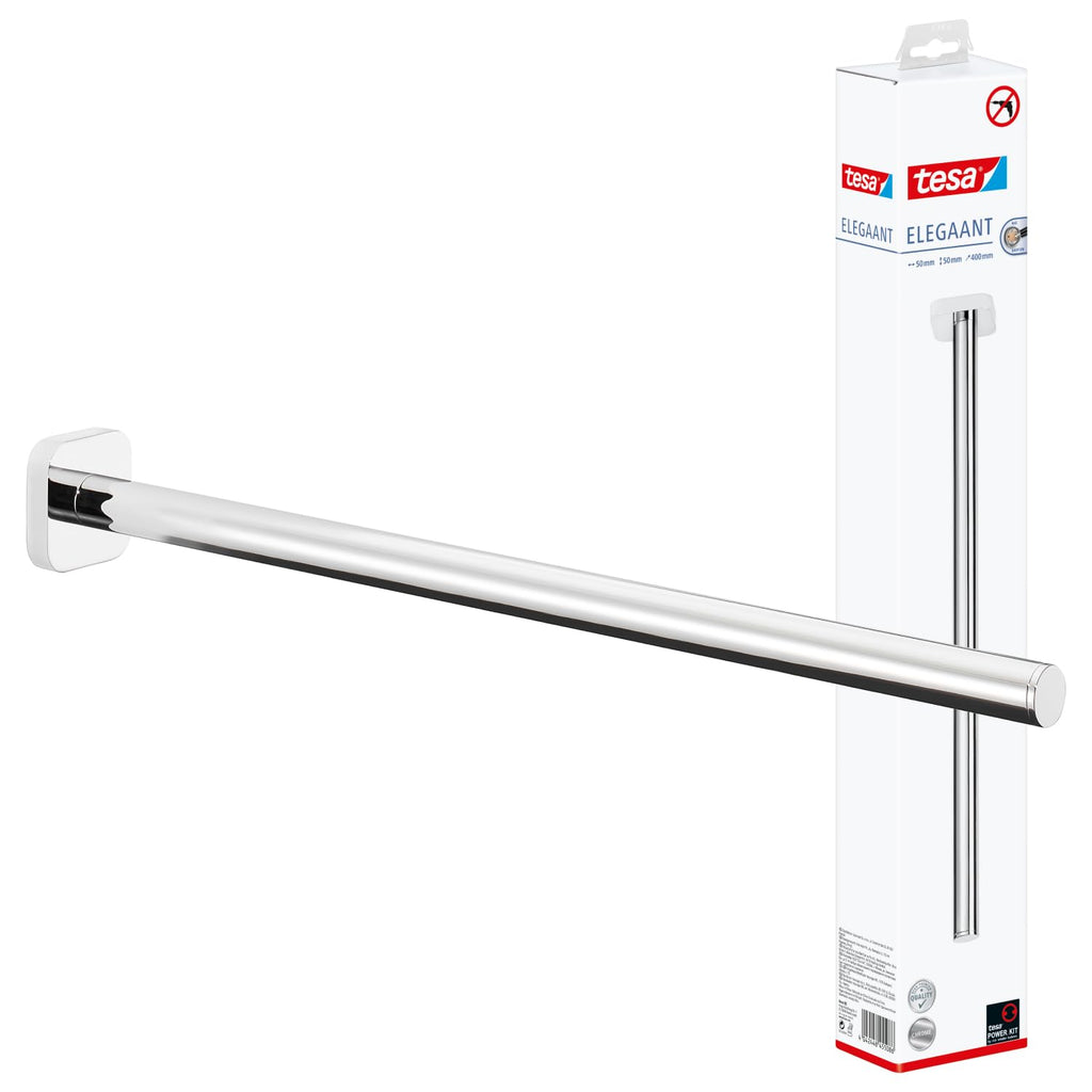 tesa ELEGAANT Bad Handtuchhalter - Verchromt - 50 mm x 50 mm x 400 mm