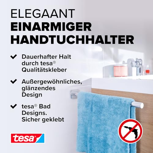 tesa ELEGAANT Bad Handtuchhalter - Verchromt - 50 mm x 50 mm x 400 mm