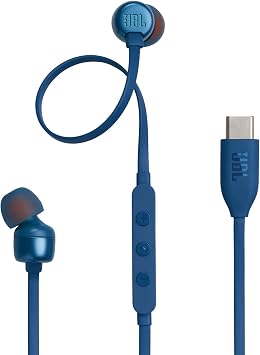 JBL Tune 310 C Kopfhörer – Kabelgebundene In-Ear-Kopfhörer mit JBL Pure Bass Sound, Mikrofon und USB-C-Anschluss – Blau